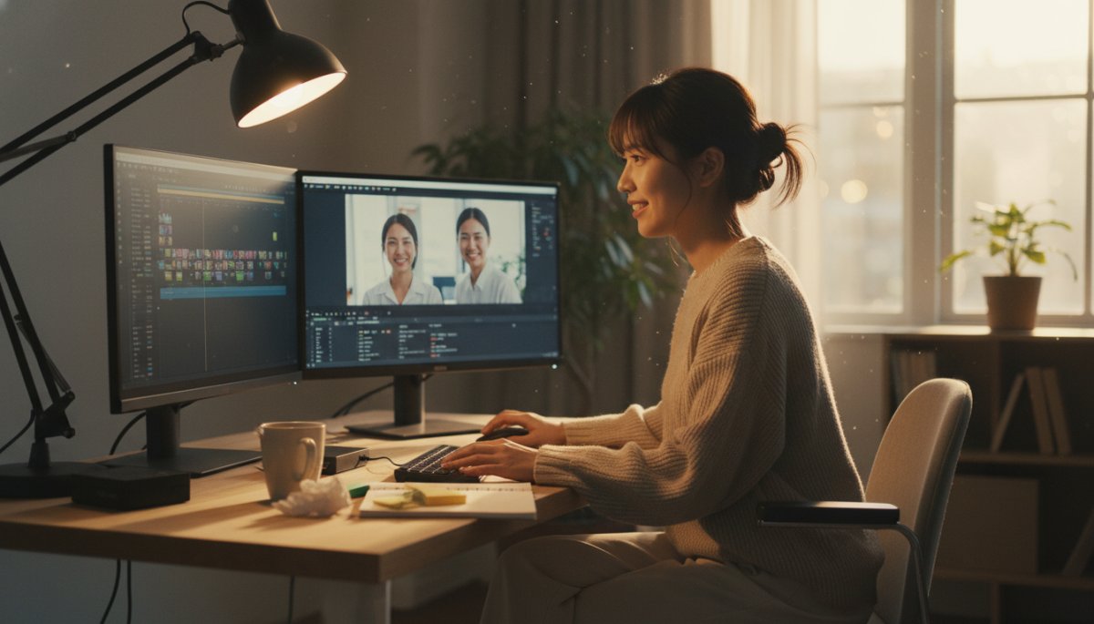 採用動画の編集作業