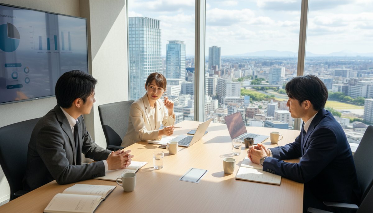 ビジネスパートナー選定と戦略会議のイメージ