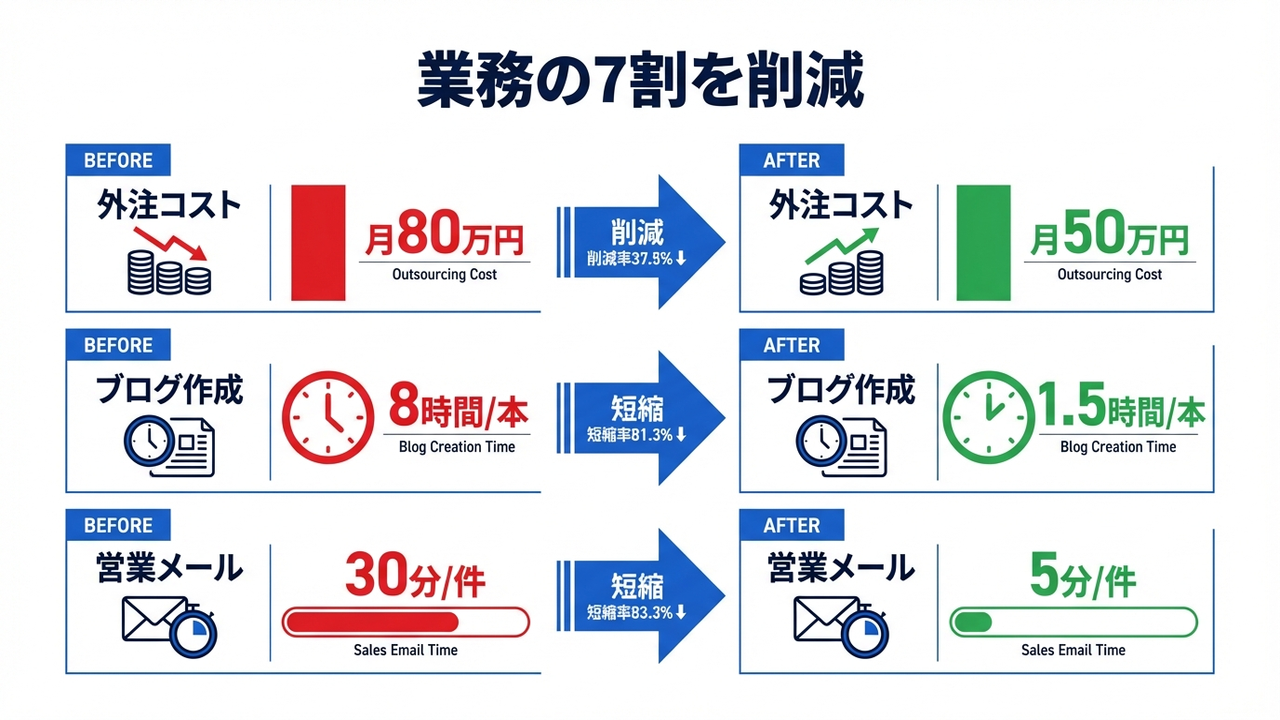 業務の7割を削減
