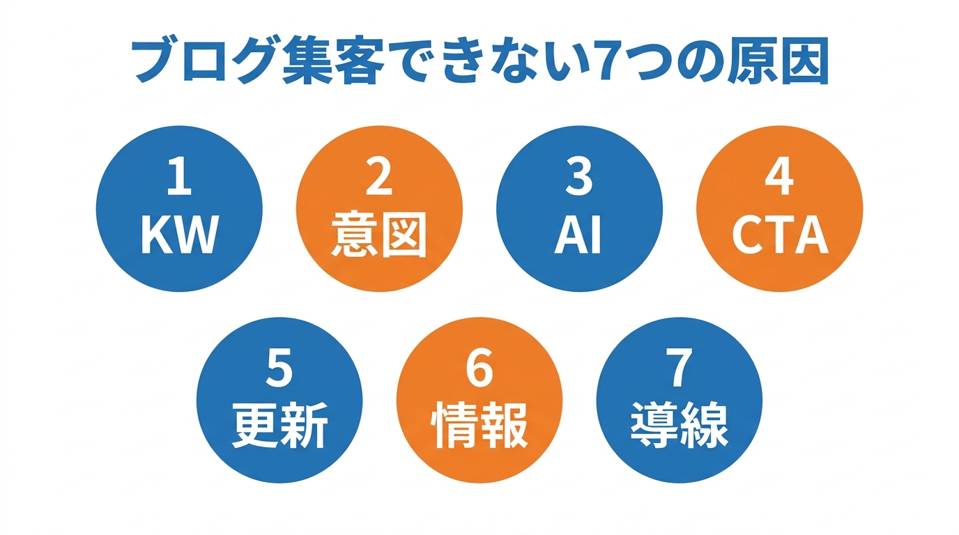 ブログ集客できない7つの原因の図解