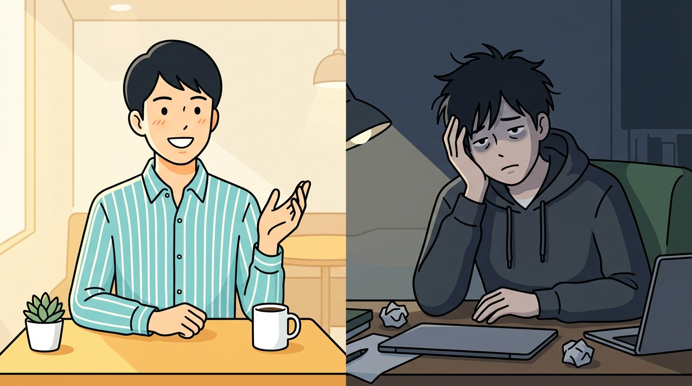 創業融資のストレスによる人格変化のビフォーアフター