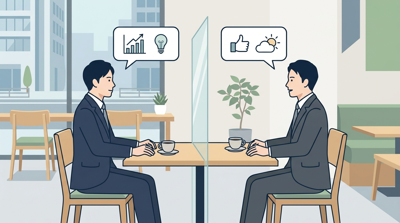 経営者同士の表面的な会話