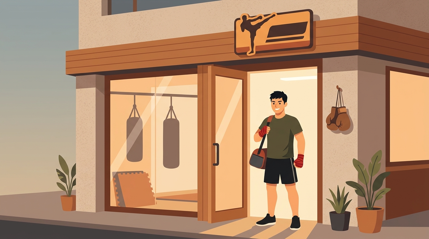 キックボクシングを始めた理由のイラスト